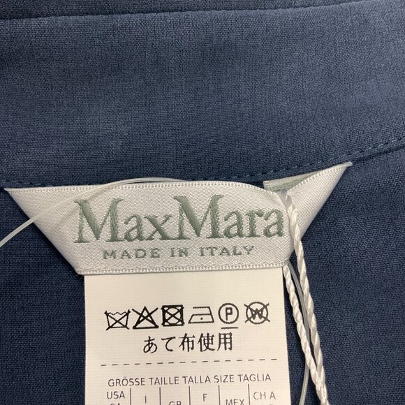 Max Mara Navy Blue James Silk Wrap Dress - Picture 5 of 6
